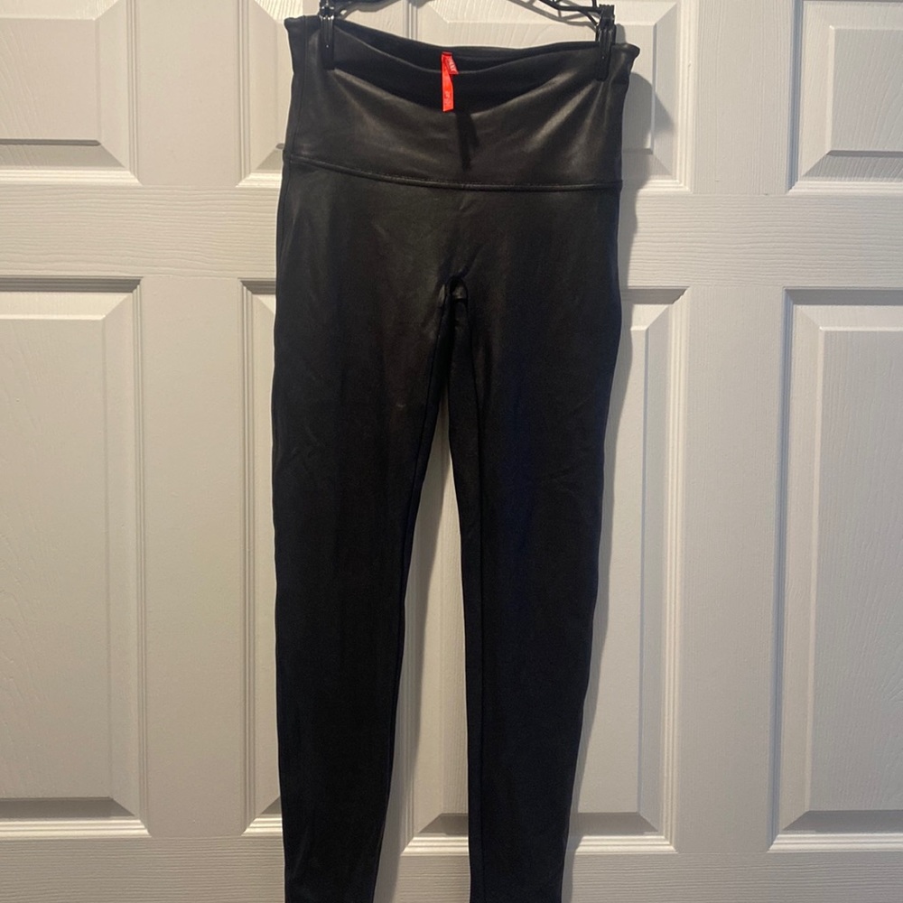 Spanx faux leather leggings size xl